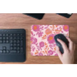Bloemenpatroon - Roze - Oranje - Bloemen muismat rubber klein -toetsenbord