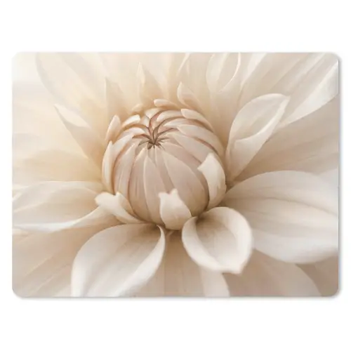 Bloem - Dahlia - Wit muismat rubber klein -3d