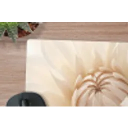 Bloem - Dahlia - Wit muismat rubber klein -closeup