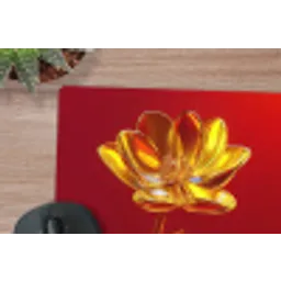 Bloem - Goud - Glazen muismat rubber klein -closeup