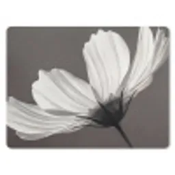 Bloem - Minimalistisch - Zwart - Wit muismat rubber klein -3d