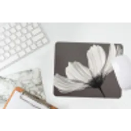 Bloem - Minimalistisch - Zwart - Wit muismat rubber klein -witbureau