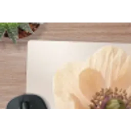 Bloem - Minimalistisch - Groen muismat rubber klein -closeup