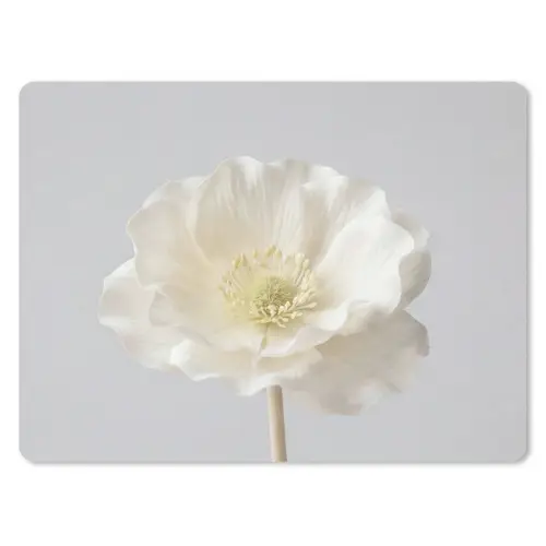 Bloem - Minimalistisch -Wit muismat rubber klein -3d