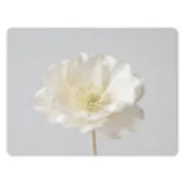 Bloem - Minimalistisch -Wit muismat rubber klein -3d