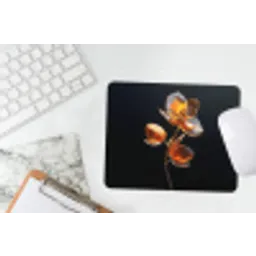 Bloem - Orchidee - Oranje muismat rubber klein -witbureau