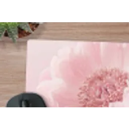 Bloem - Pioenroos - Roze muismat rubber klein -closeup