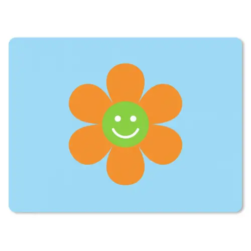 Bloem - Smiley - Kleurrijk muismat rubber klein -3d