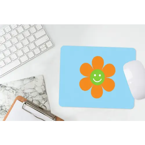 Bloem - Smiley - Kleurrijk muismat rubber klein -witbureau