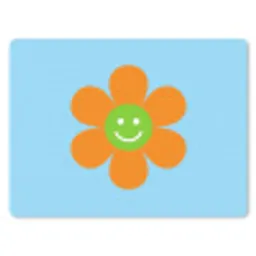 Bloem - Smiley - Kleurrijk muismat rubber klein -3d
