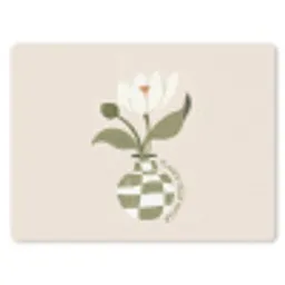 Bloem - Wit - Vaas - Quote muismat rubber klein -3d