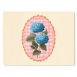 Bloemen - Blauw - Lijst - Bladeren muismat rubber klein -3d