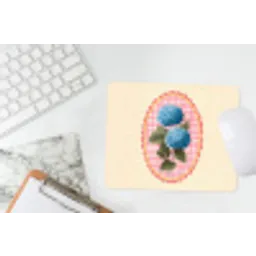 Bloemen - Blauw - Lijst - Bladeren muismat rubber klein -witbureau