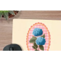 Bloemen - Blauw - Lijst - Bladeren muismat rubber klein -closeup