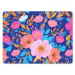 Bloemen - Blauw - Roze muismat rubber klein -3d