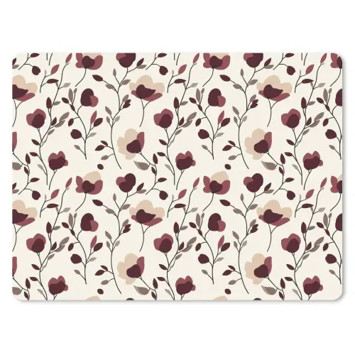 Bloemen - Botanisch - Bordeaux muismat rubber klein 262 -3d
