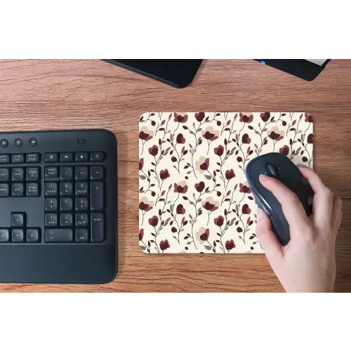 Bloemen - Botanisch - Bordeaux muismat rubber klein 262 -toetsenbord