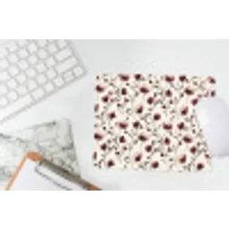 Bloemen - Botanisch - Bordeaux muismat rubber klein 262 -witbureau