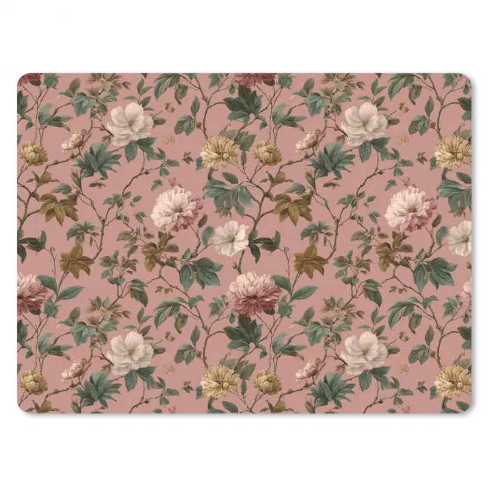 Bloemen - Klassiek - Roze muismat rubber klein 262 -3d