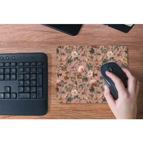 Bloemen - Klassiek - Roze muismat rubber klein 262 -toetsenbord