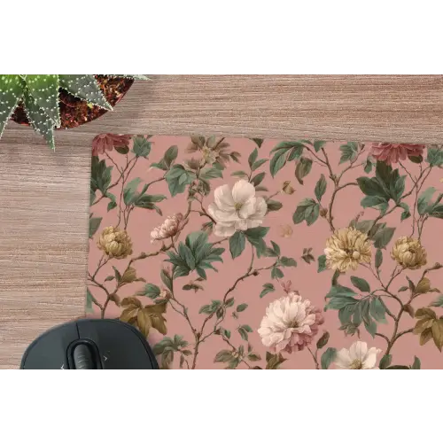 Bloemen - Klassiek - Roze muismat rubber klein 262 -closeup