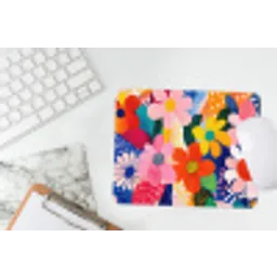 Bloemen - Kleurrijk - Stippen muismat rubber klein -witbureau