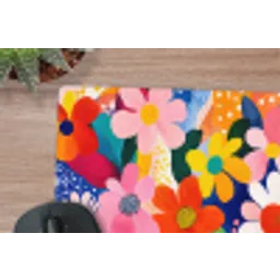 Bloemen - Kleurrijk - Stippen muismat rubber klein -closeup