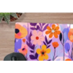 Bloemen - Kleurrijk - Bladeren muismat rubber klein -closeup