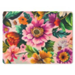Bloemen - Kleurrijk - Roze muismat rubber klein -3d