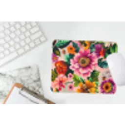 Bloemen - Kleurrijk - Roze muismat rubber klein -witbureau