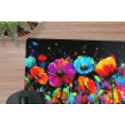 Bloemen - Kleurrijk - Spetters muismat rubber klein -closeup