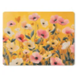 Bloemen - Veld - Geel muismat rubber klein -3d
