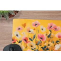 Bloemen - Veld - Geel muismat rubber klein -closeup