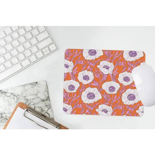 Bloemen - Grafisch - Oranje muismat rubber klein 262 -witbureau