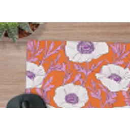 Bloemen - Grafisch - Oranje muismat rubber klein 262 -closeup