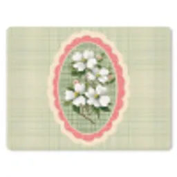 Bloemen - Illustratie - Geruit - Groen muismat rubber klein -3d