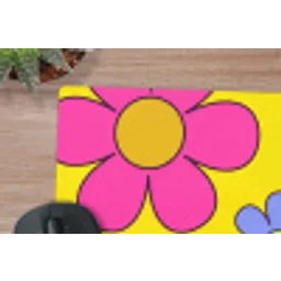 Bloemen - Illustratie - Kleurrijk muismat rubber klein -closeup