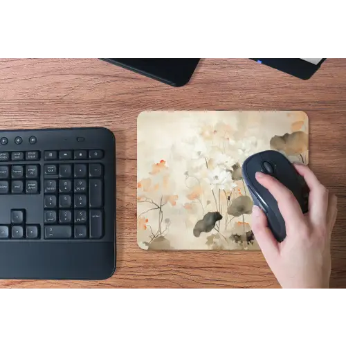 Bloemen - Japandi - Wabi sabi muismat rubber klein -toetsenbord
