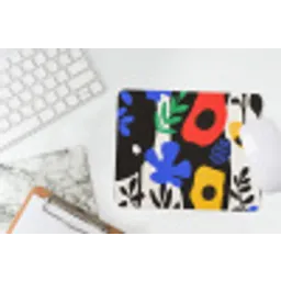 Bloemen - Bladeren - Abstract - Zwart muismat rubber klein -witbureau