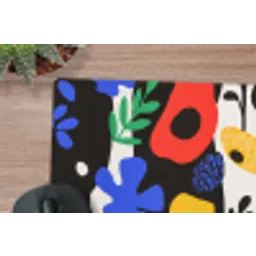 Bloemen - Bladeren - Abstract - Zwart muismat rubber klein -closeup