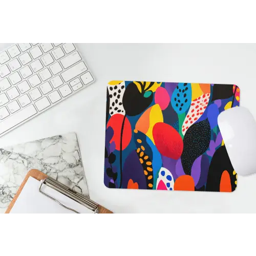 Bloemen - Bladeren - Abstract - Rood muismat rubber klein -witbureau