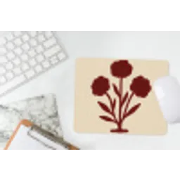 Bloemen - Bladeren - Rood - Minimalistisch muismat rubber klein -witbureau