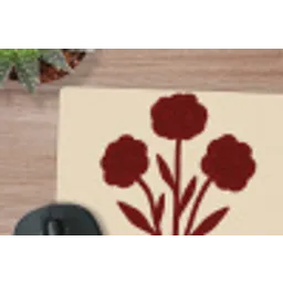 Bloemen - Bladeren - Rood - Minimalistisch muismat rubber klein -closeup