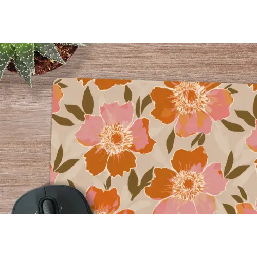 Bloemen - Motief - Retro muismat rubber klein 262 -closeup