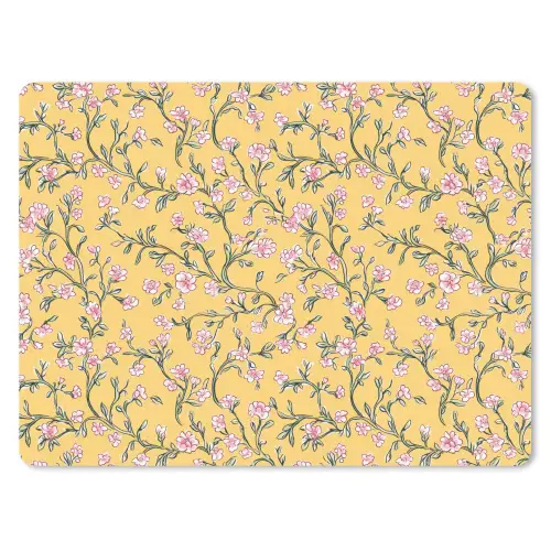 Bloemen - Motief - Geel muismat rubber klein 262 -3d