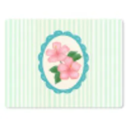 Bloemen - Ovaal - Strepen - Groen muismat rubber klein -3d