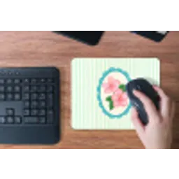 Bloemen - Ovaal - Strepen - Groen muismat rubber klein -toetsenbord