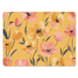 Bloemen - Geschilderd - Geel muismat rubber klein -3d