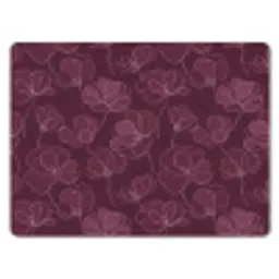 Bloemen - Patroon - Bordeauxrood muismat rubber klein 262 -3d