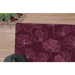 Bloemen - Patroon - Bordeauxrood muismat rubber klein 262 -closeup